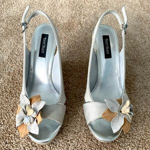 White House Black Market Wedge Sling Backs